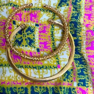 Beautiful Vintage Gold Tone Collar Necklaces Heavy Weight Set of 2